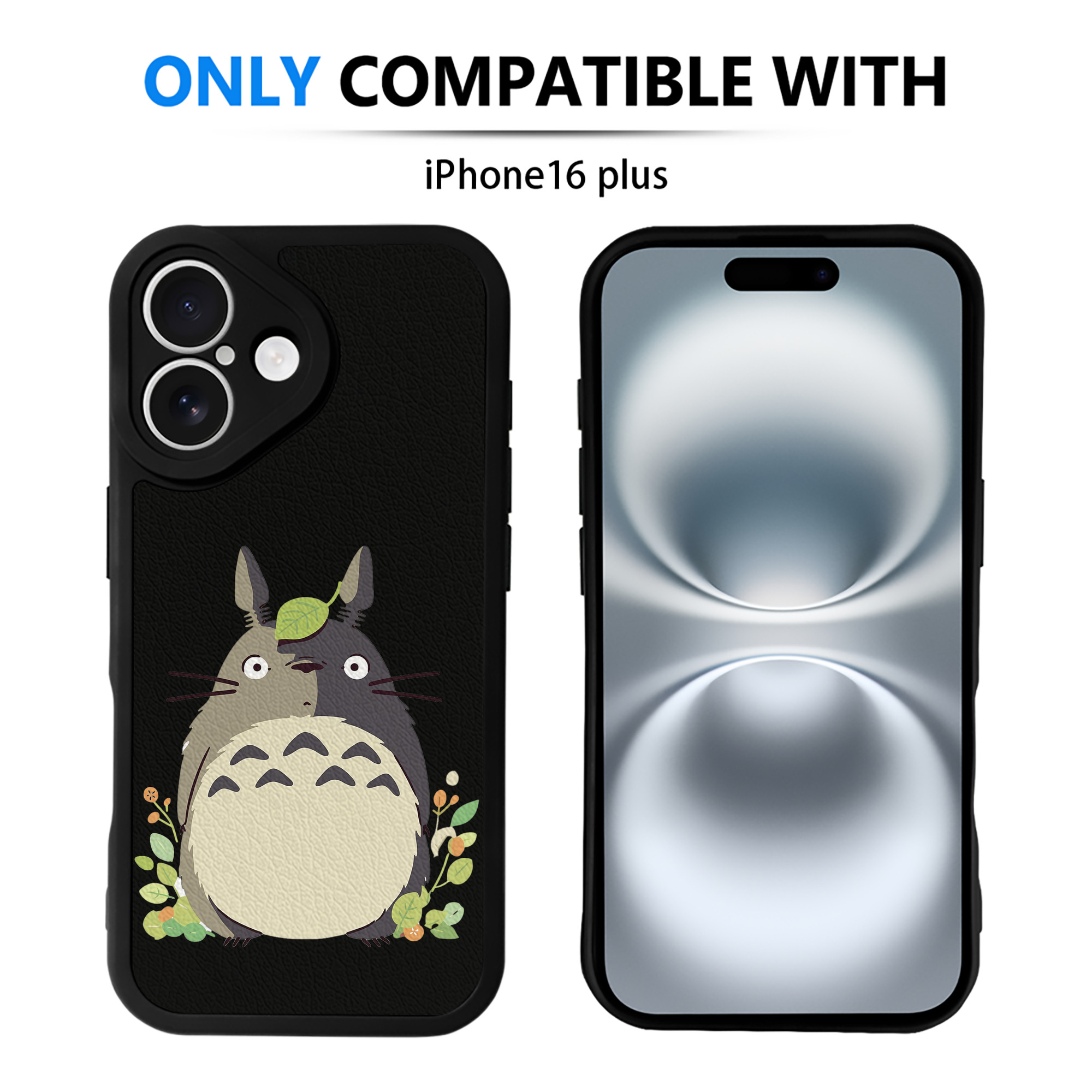 （画像用） となりのトトロ 草壁メイ 草壁サツキ My Neighbor Totoro Satsuki Kusakabe Mei Kusakabe 【iPhone 16シリーズ対応】シリコンスマホケース（レザー調） 材質：シリコン